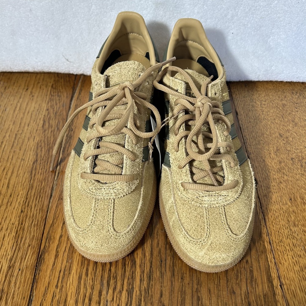 Adidas Womens Size 9 M's 7.5 Handball Spezial Golden Beige Olive Green Shoes - Picture 2 of 7